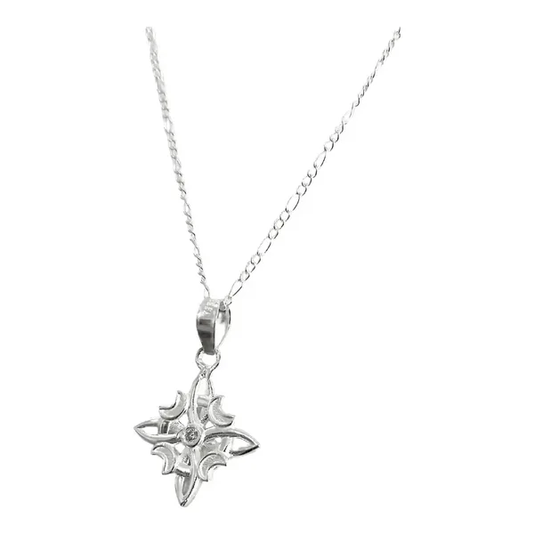 Collar Plata 925 Nudo de Bruja Fases Lunares con Zirconia - Imagen 1