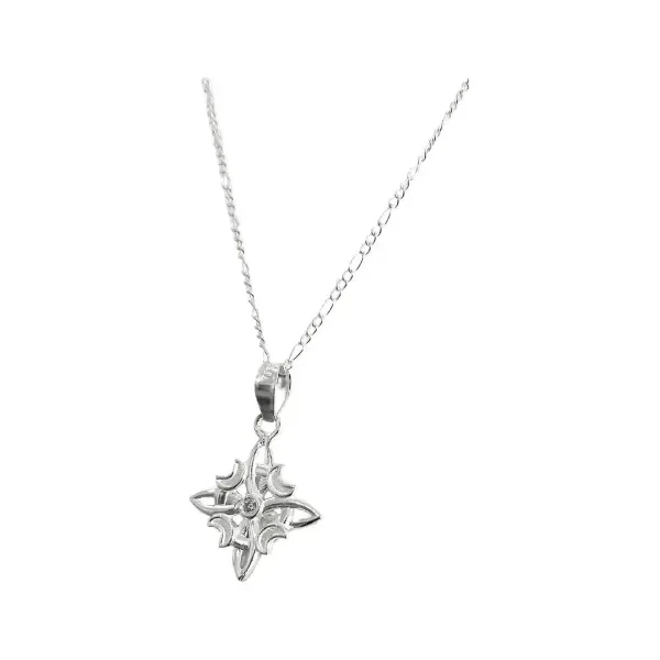 Collar Plata 925 Nudo de Bruja Fases Lunares con Zirconia - Imagen 1