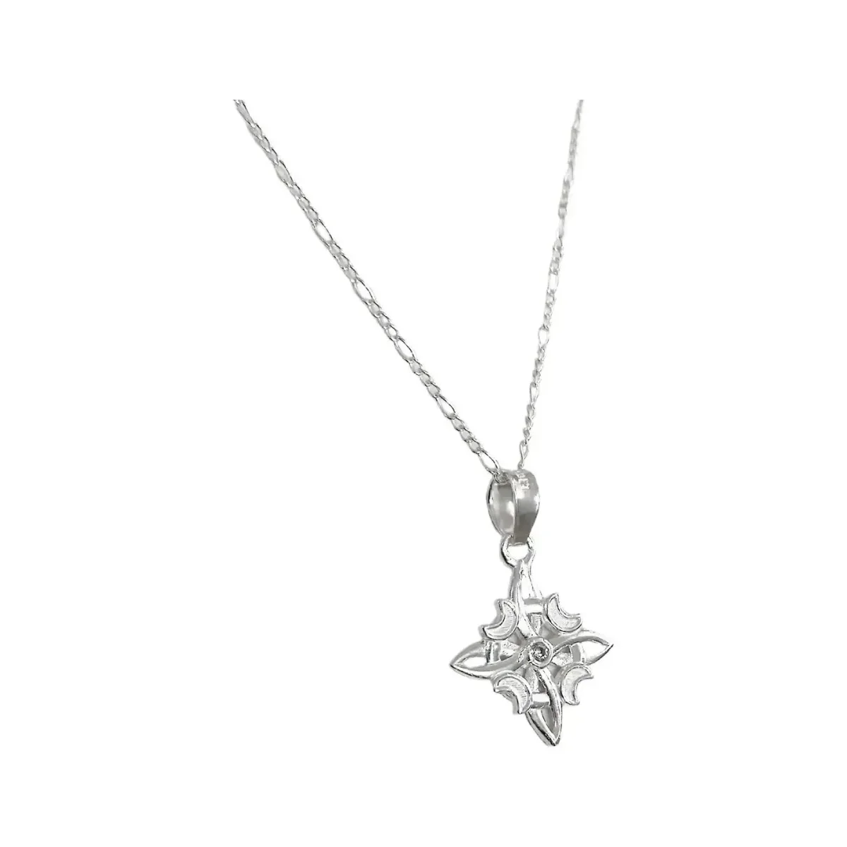 Collar Plata 925 Nudo de Bruja Fases Lunares con Zirconia Figaro 3x1 - Imagen 3