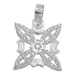 Collar Plata 925 Nudo de Bruja Fases Lunares con Zirconia Otra Bandola - Imagen 2