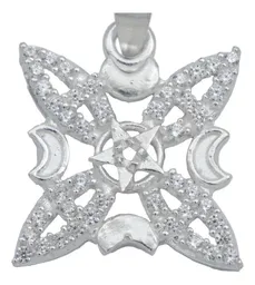 Collar Plata 925 Nudo de Bruja Fases Lunares con Zirconia Otra Bandola - Imagen 3