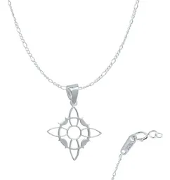 Collar Plata 925 Nudo de Bruja Fases Lunares con Zirconia Otra Perico - Imagen 1