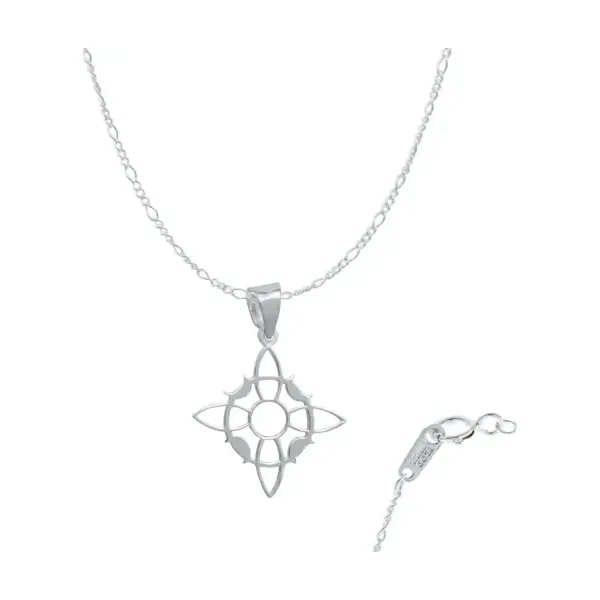 Collar Plata 925 Nudo de Bruja Fases Lunares con Zirconia - Imagen 1
