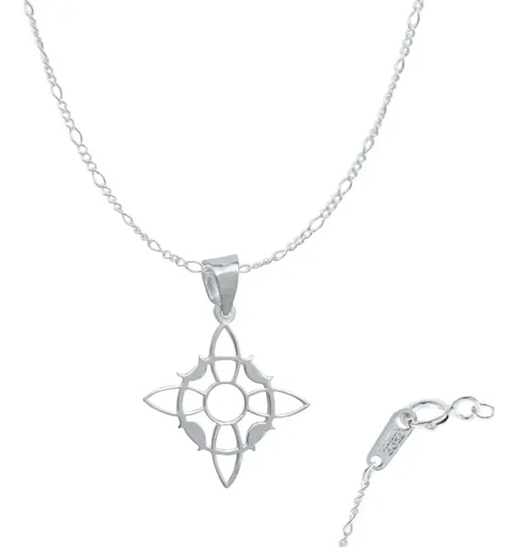 Collar Plata 925 Nudo de Bruja Fases Lunares con Zirconia - Imagen 1