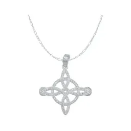 Collar Plata 925 Nudo de Bruja Lunas con Zirconia Brillante - Imagen 1