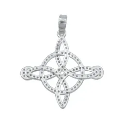 Collar Plata 925 Nudo de Bruja Lunas con Zirconia Brillante - Imagen 4
