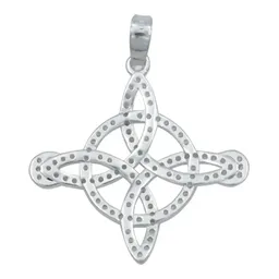 Collar Plata 925 Nudo de Bruja Lunas con Zirconia Brillante - Imagen 4