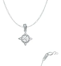 Collar Plata 925 Nudo de Bruja Mini Plano Zirconia - Imagen 1