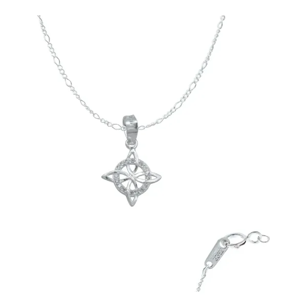 Collar Plata 925 Nudo de Bruja Mini Plano Zirconia - Imagen 1