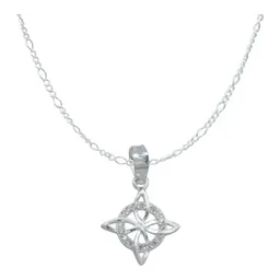 Collar Plata 925 Nudo de Bruja Mini Plano Zirconia - Imagen 2