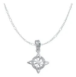 Collar Plata 925 Nudo de Bruja Mini Plano Zirconia - Imagen 2