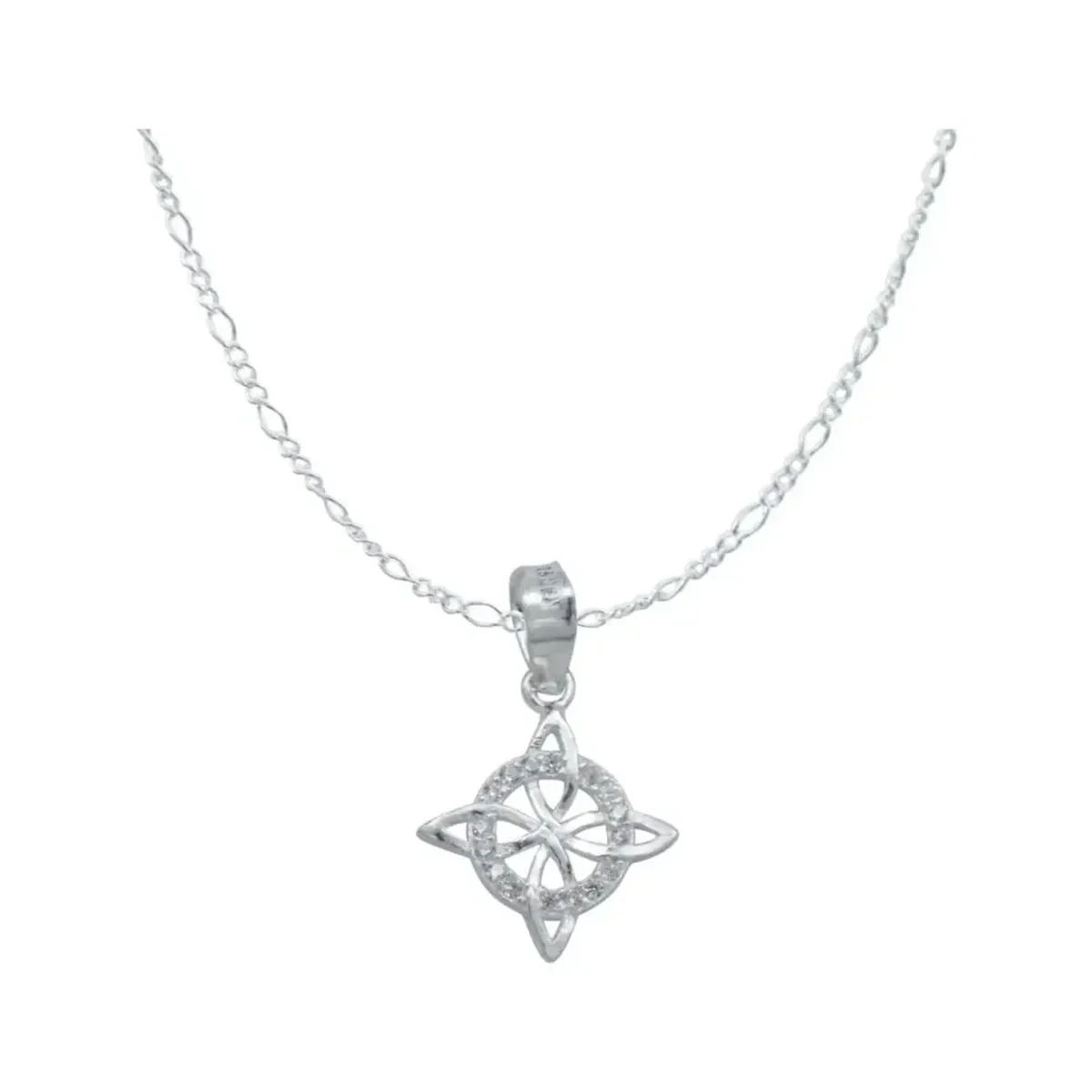 Collar Plata 925 Nudo de Bruja Mini Plano Zirconia - Imagen 2
