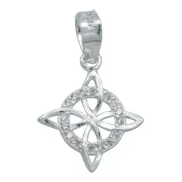 Collar Plata 925 Nudo de Bruja Mini Plano Zirconia - Imagen 3