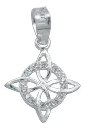 Collar Plata 925 Nudo de Bruja Mini Plano Zirconia - Imagen 3