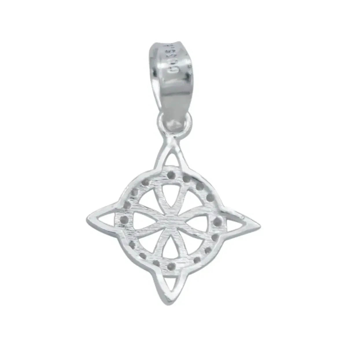Collar Plata 925 Nudo de Bruja Mini Plano Zirconia - Imagen 5
