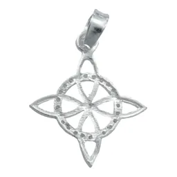 Collar Plata 925 Nudo de Bruja Plano con Zirconia Cadena 50cm - Imagen 3
