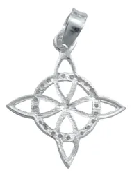 Collar Plata 925 Nudo de Bruja Plano con Zirconia Cadena 50cm - Imagen 3