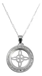 Collar Plata .925 Nudo de Bruja Redondo con Zirconia - Imagen 1