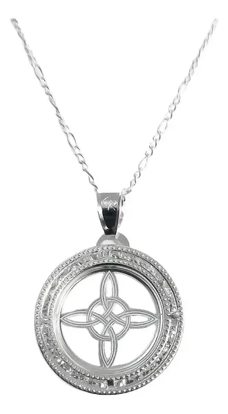 Collar Plata .925 Nudo de Bruja Redondo con Zirconia - Imagen 1