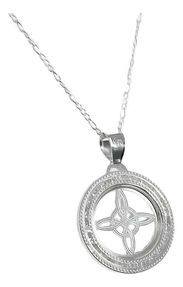 Collar Plata .925 Nudo de Bruja Redondo con Zirconia - Imagen 1