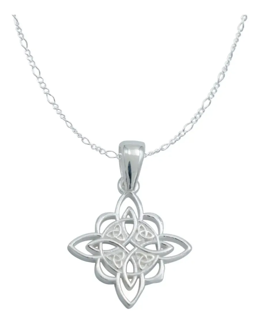 Collar de Plata 925 con Nudo de Bruja y Triqueta Celta - Joyaris joyería fina artesanal mexicana
