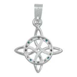 Collar Plata 925 Nudo de Bruja Zirconia Multicolor 55cm - Imagen 4