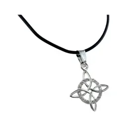 Collar Plata 925 Nudo de Bruja Zirconias Caucho 50cm - Imagen 3