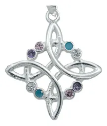 Collar Plata 925 Nudo de Bruja Zirconias Multicolor - Imagen 3