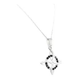 Collar Plata 925 Nudo de Bruja Zirconias Negras Cadena Figaro - Imagen 3