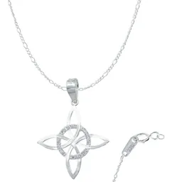 Collar Plata 925 Nudo de la Bruja Celta con Zirconia - Imagen 1
