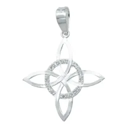 Collar Plata 925 Nudo de la Bruja Celta con Zirconia - Imagen 2