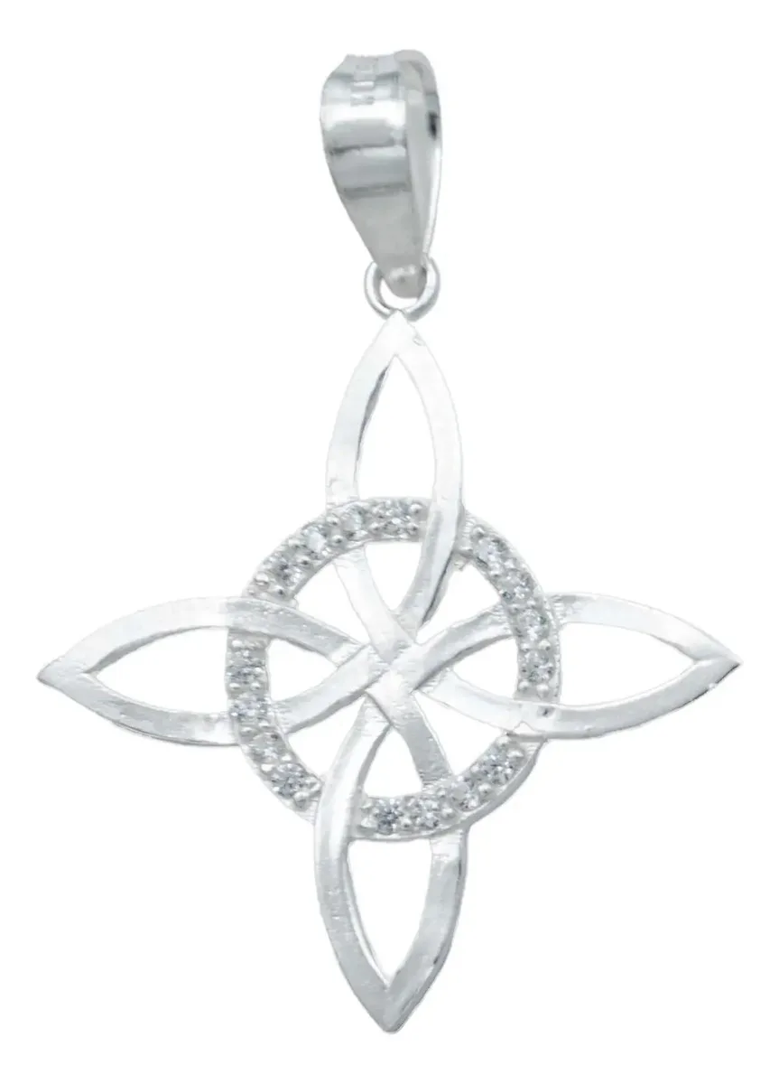 Collar Plata 925 Nudo de la Bruja Celta con Zirconia - Imagen 1
