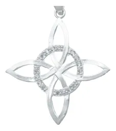 Collar Plata 925 Nudo de la Bruja Celta con Zirconia - Imagen 3