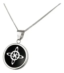 Collar Cadena Barbada Nudo Bruja Zirconia Negra Plata .925 - Imagen 1
