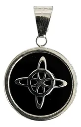 Collar Cadena Barbada Nudo Bruja Zirconia Negra Plata .925 - Imagen 2