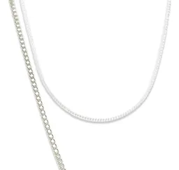 Collar Cadena Barbada Nudo Bruja Zirconia Negra Plata .925 - Imagen 3
