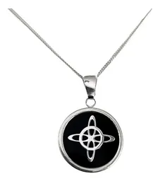 Collar Cadena Barbada Nudo Bruja Zirconia Negra Plata .925 - Imagen 4