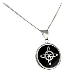 Collar Cadena Barbada Nudo Bruja Zirconia Negra Plata .925 - Imagen 5