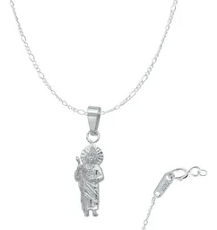 Collar Plata 925 San Judas Tadeo Liso con Cadena Tradicional - Imagen 1