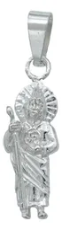 Collar Plata 925 San Judas Tadeo Liso con Cadena Tradicional - Imagen 2