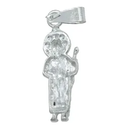Collar Plata 925 San Judas Tadeo Liso con Cadena Tradicional - Imagen 4