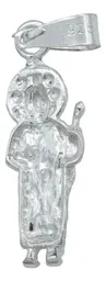 Collar Plata 925 San Judas Tadeo Liso con Cadena Tradicional - Imagen 4