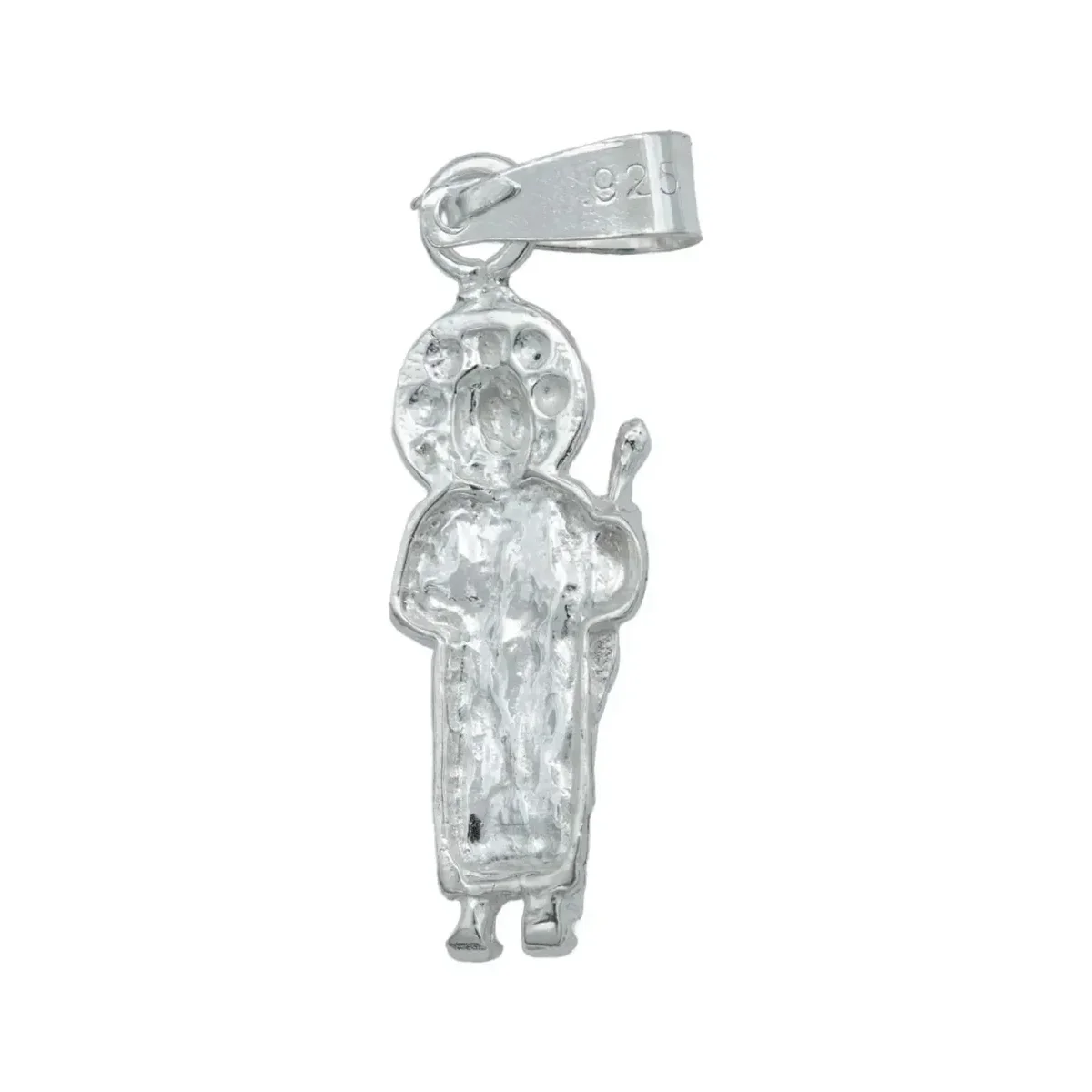 Collar Plata 925 San Judas Tadeo Liso con Cadena Tradicional - Imagen 4