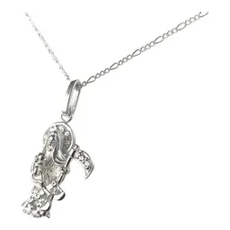 Collar Plata 925 Santa Muerte con Zirconia y Cadena Figaro - Imagen 3