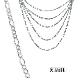 Collar Plata 925 Santa Muerte con Zirconia y Cadena Figaro - Imagen 5