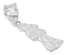 Collar Plata 925 Santa Muerte Hueca Mini Troquelada con Cadena - Imagen 3