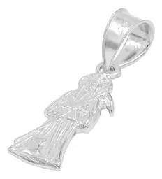 Collar Plata 925 Santa Muerte Hueca Mini Troquelada con Cadena - Imagen 4