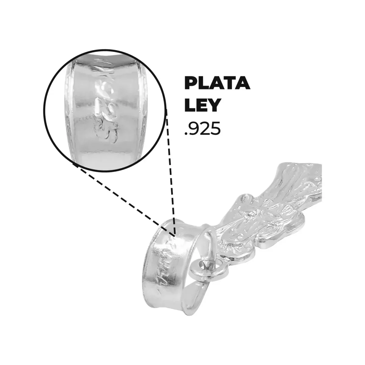 Collar Plata 925 Santa Muerte Hueca Mini Troquelada con Cadena - Imagen 6