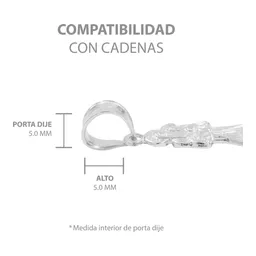 Collar Plata 925 Santa Muerte Hueca Mini Troquelada con Cadena - Imagen 7