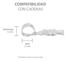 Collar Plata 925 Santa Muerte Hueca Mini Troquelada con Cadena - Imagen 7